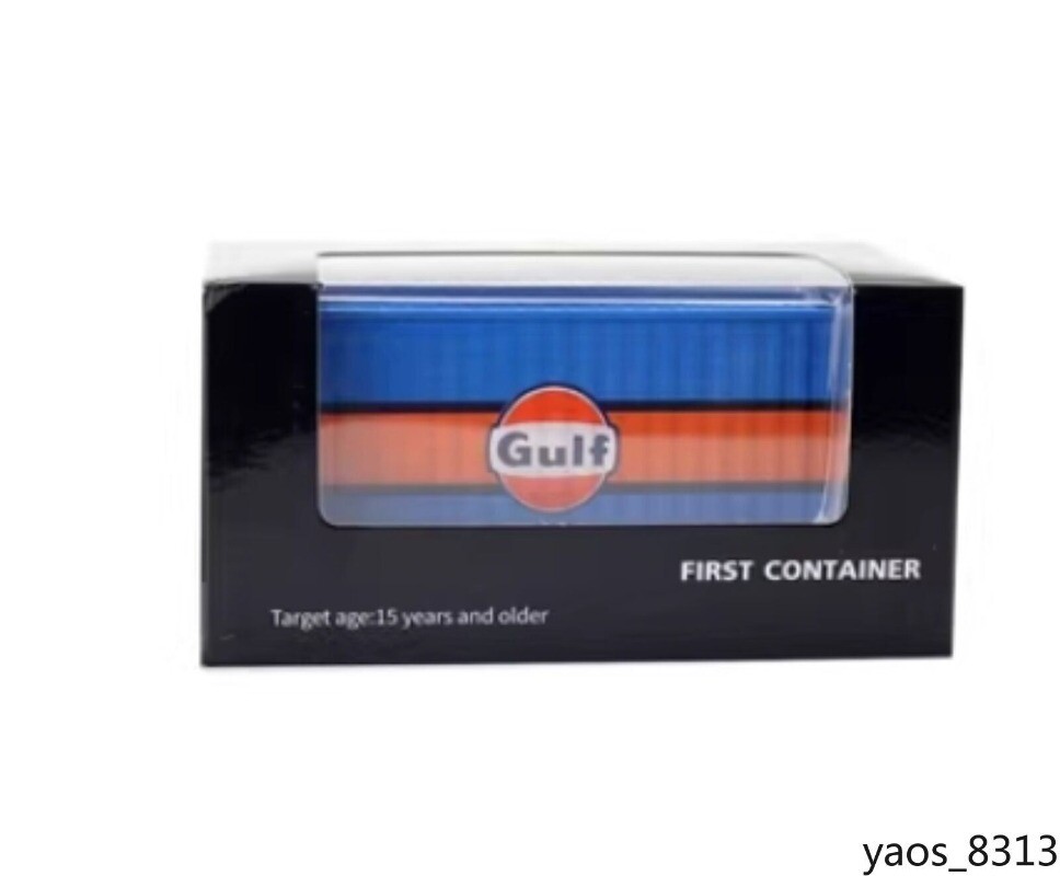 1:64 Alloy Gulf Painted 20′ Container Box Model Miniature Scene Barn Door Open