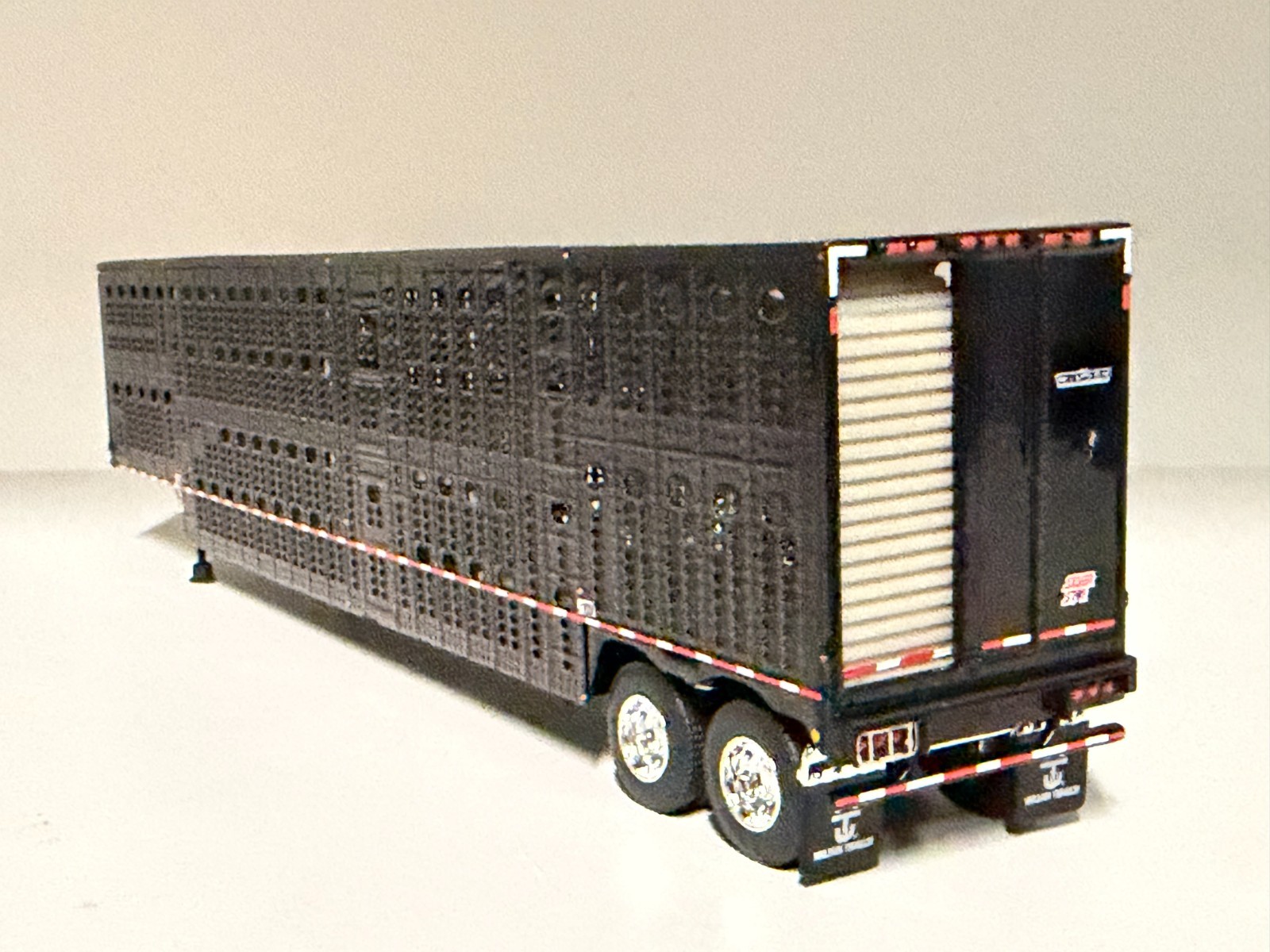 ALL BLACK dcp 1/64th Cattle Trailer Tandem Axle