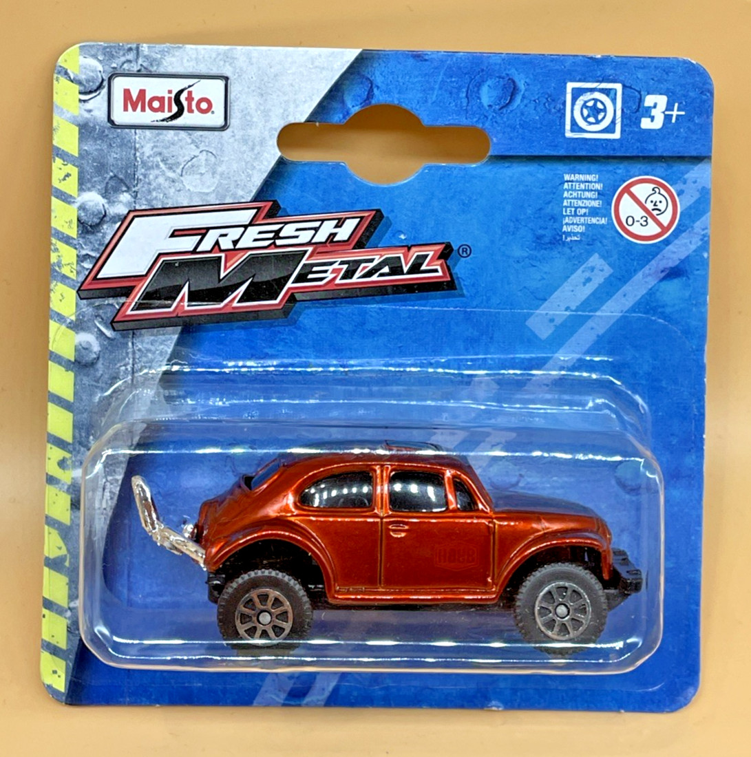 Maisto Fresh Metal VW Beetle Baja Bug Burnt Orange Diecast Sealed Carded