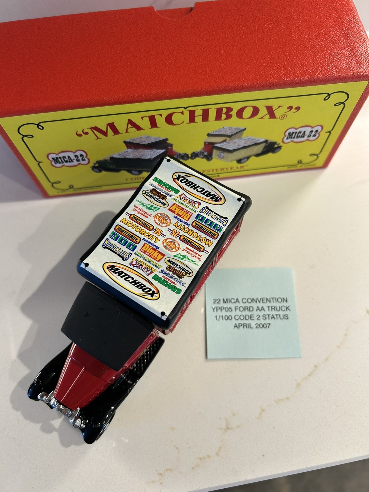 Matchbox Yesteryear YPP05 Ford AA Truck MICA 22nd Red Cab & Body Code 2