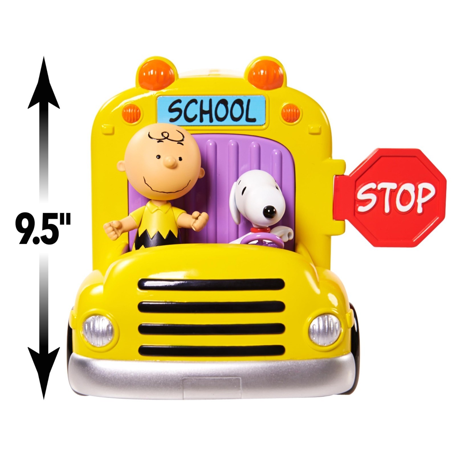 Interactive School Bus Toy Set – 11-Piece Charlie Brown, Snoopy & Sally Figures