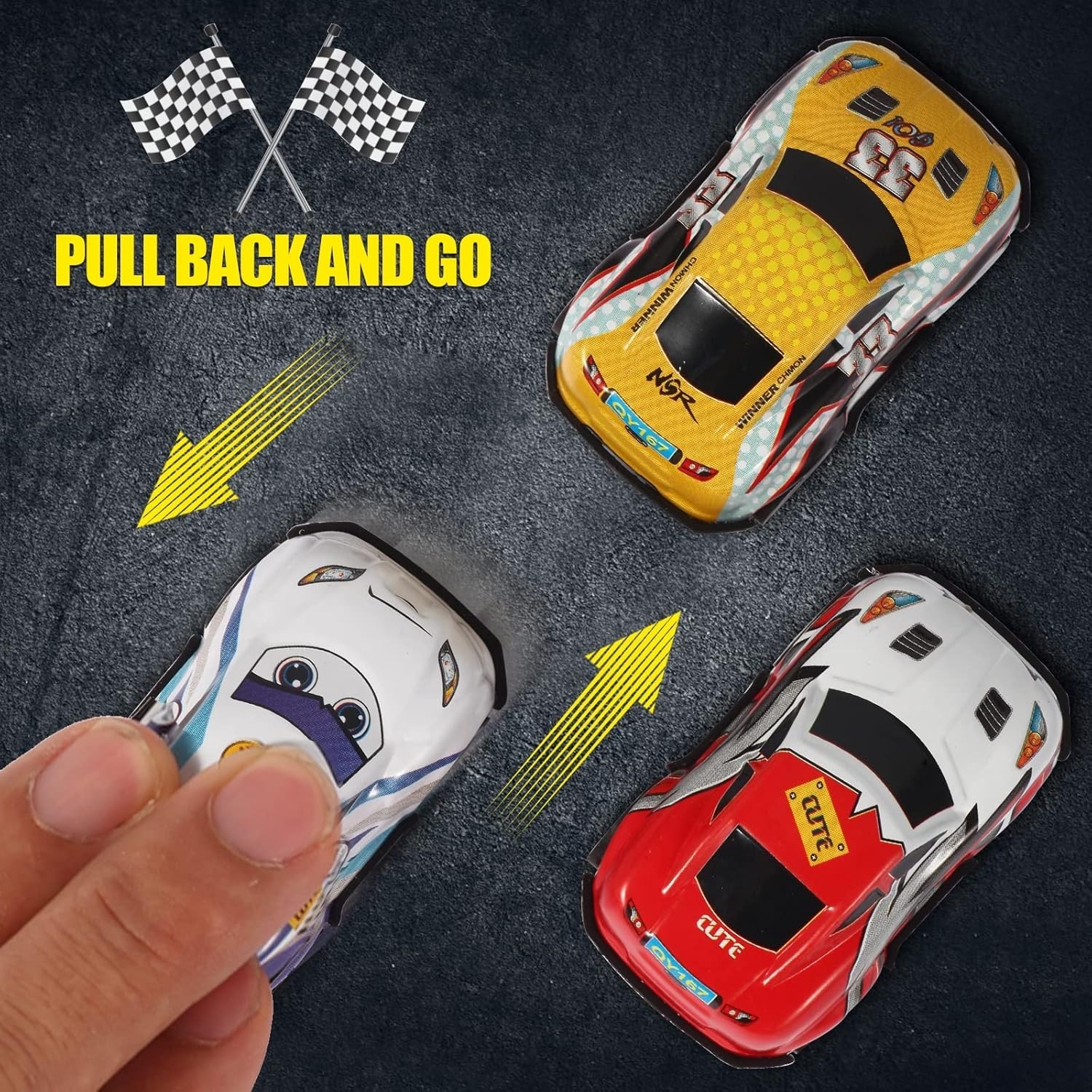36PCS Mini Pull Back Cars for Kids Toddlers 3-5 4-8 Years Old, Race Cars Party F