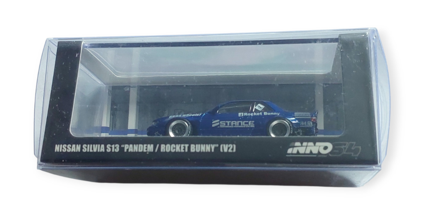 Inno64 Nissan Silvia S13 V2 Pandem Rocket Bunny Blue Metallic 1:64