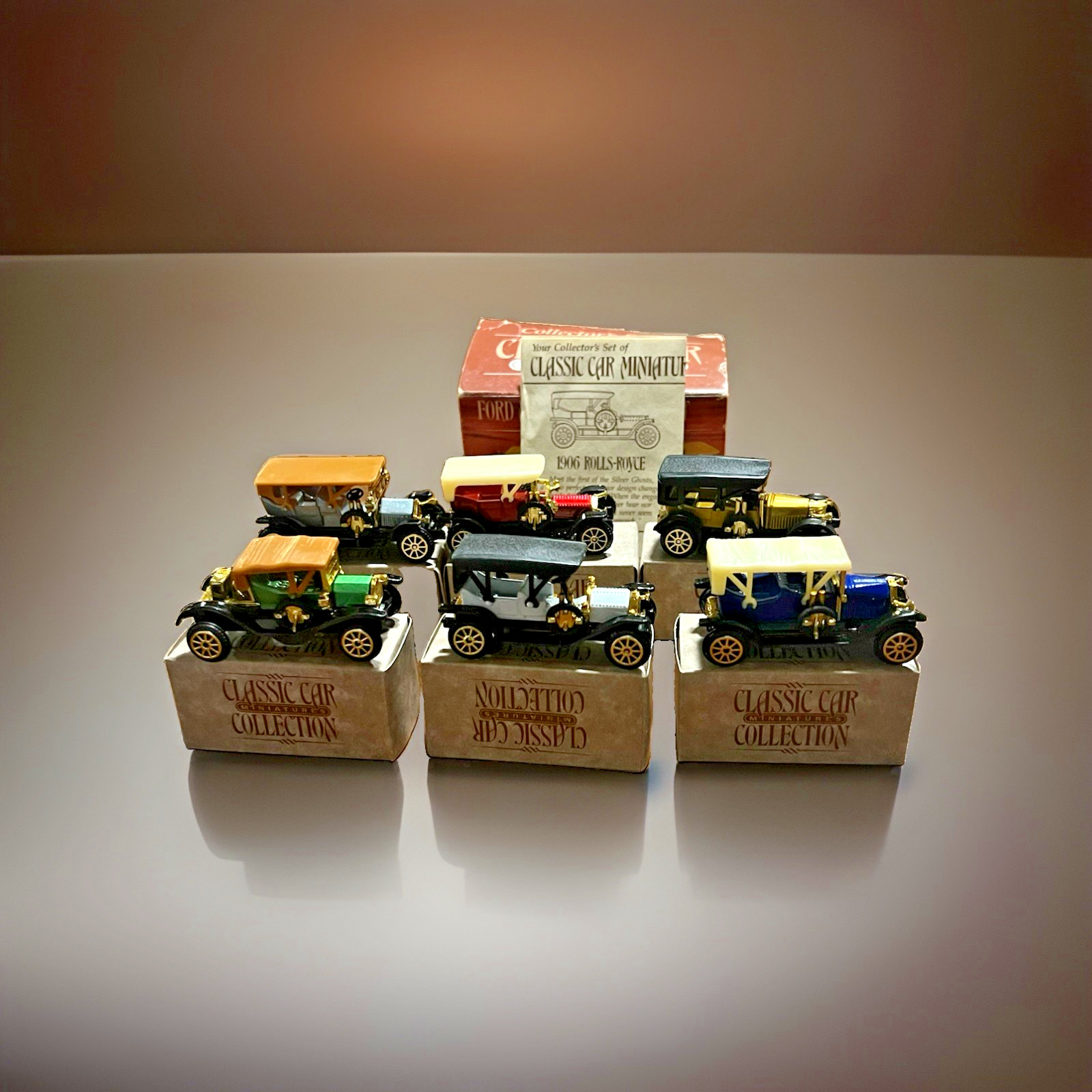 Classic Miniature Car Collector’s Set of 6 in Box NEW in Box Vintage 1989
