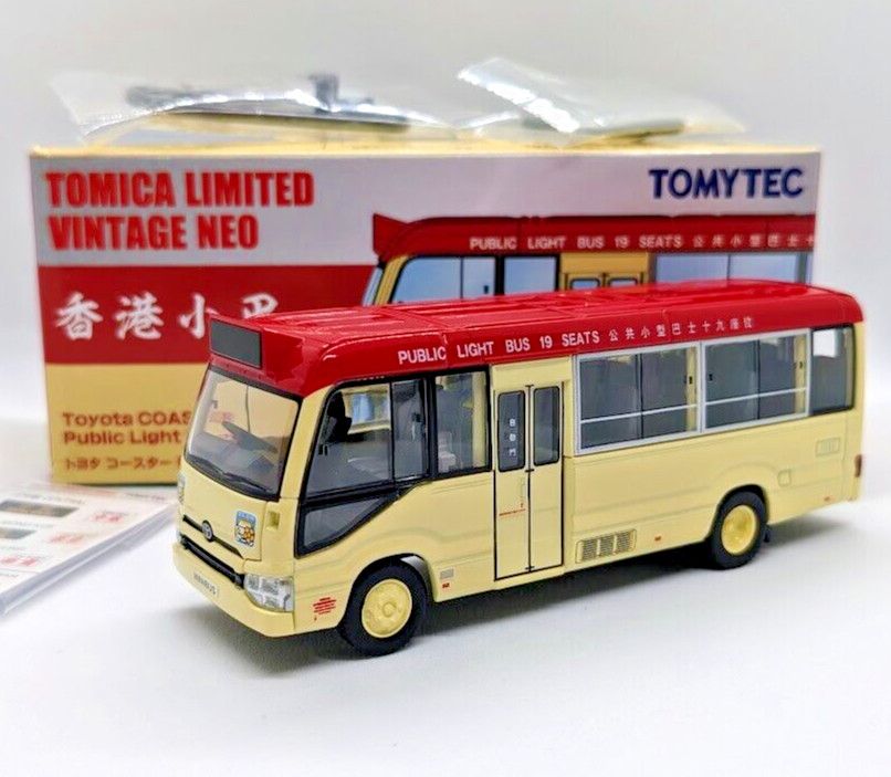 Tomica Limited Hong Kong Red Public Bus Toyota Coaster Metal Diecast Car Model
