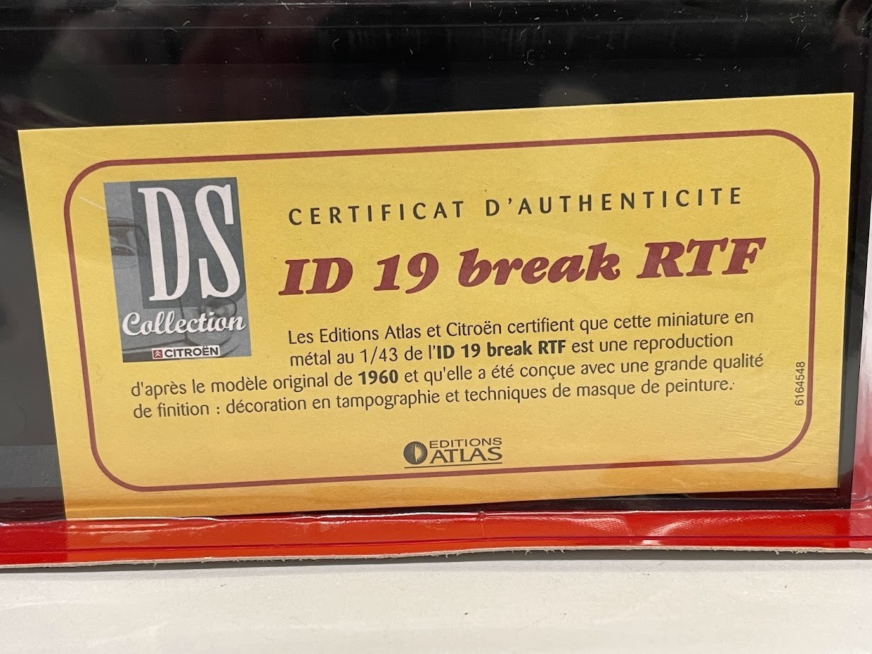 Citroën ID 19 Break R.T.F. 1960 CITROEN 1:43 Atlas model car diecast modelcar