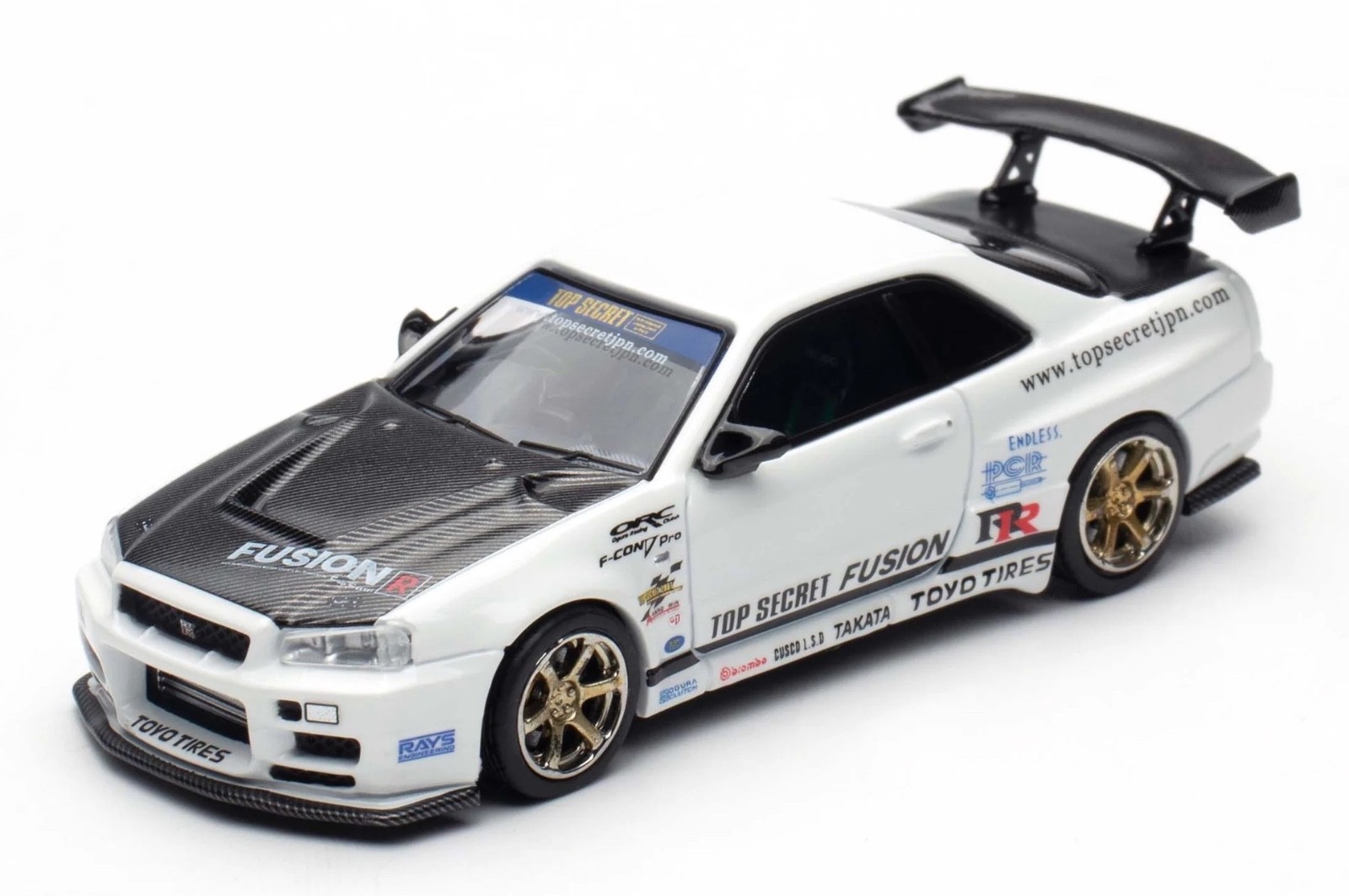 Inno64 1:64 Top Secret Nissan GT-R R34 White IN64-R34TS-WHI