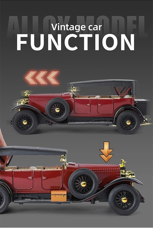 1:24 Diecast Rolls-Royce Phantom Classic Model Car Collectible Black Phantom