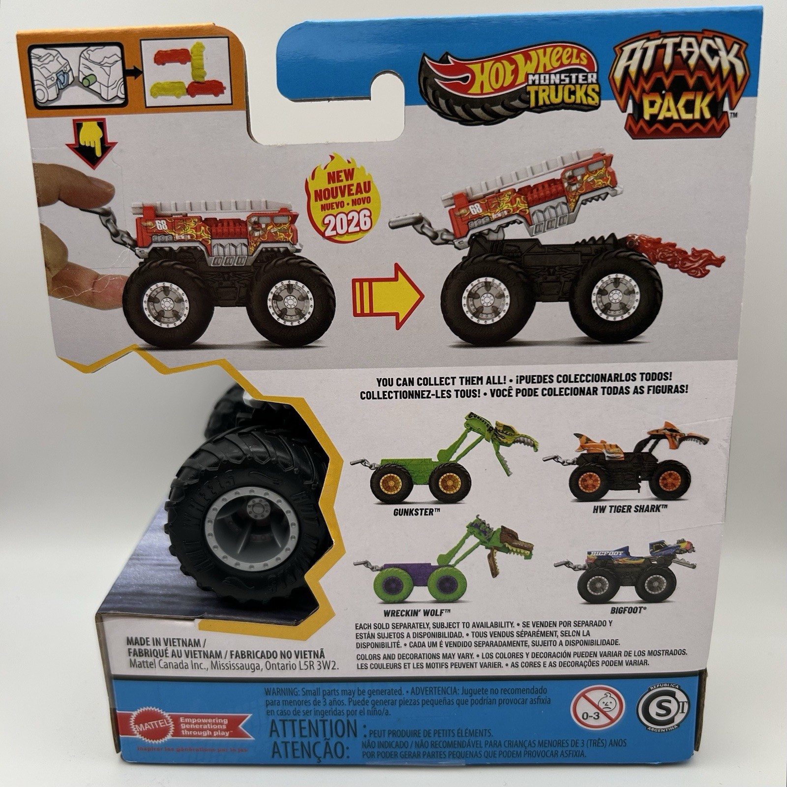 Hot Wheels Monster Trucks Attack Pack HW 5-Alarm Fire Truck 2026 Mattel NIP