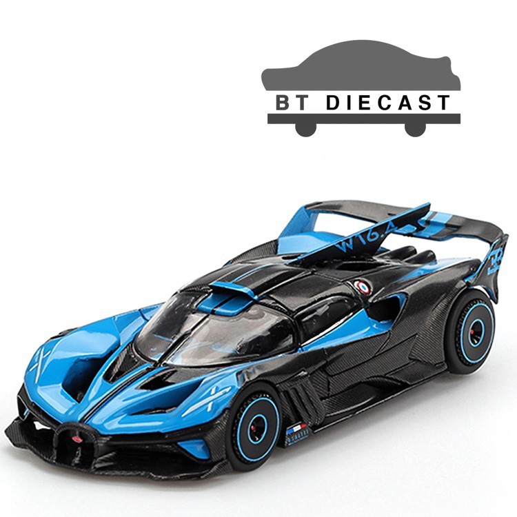 MINI GT BUGATTI BOLIDE PRESENTATION 1/64 DIECAST CAR 2-TONE BLACK BLUE MGT01063