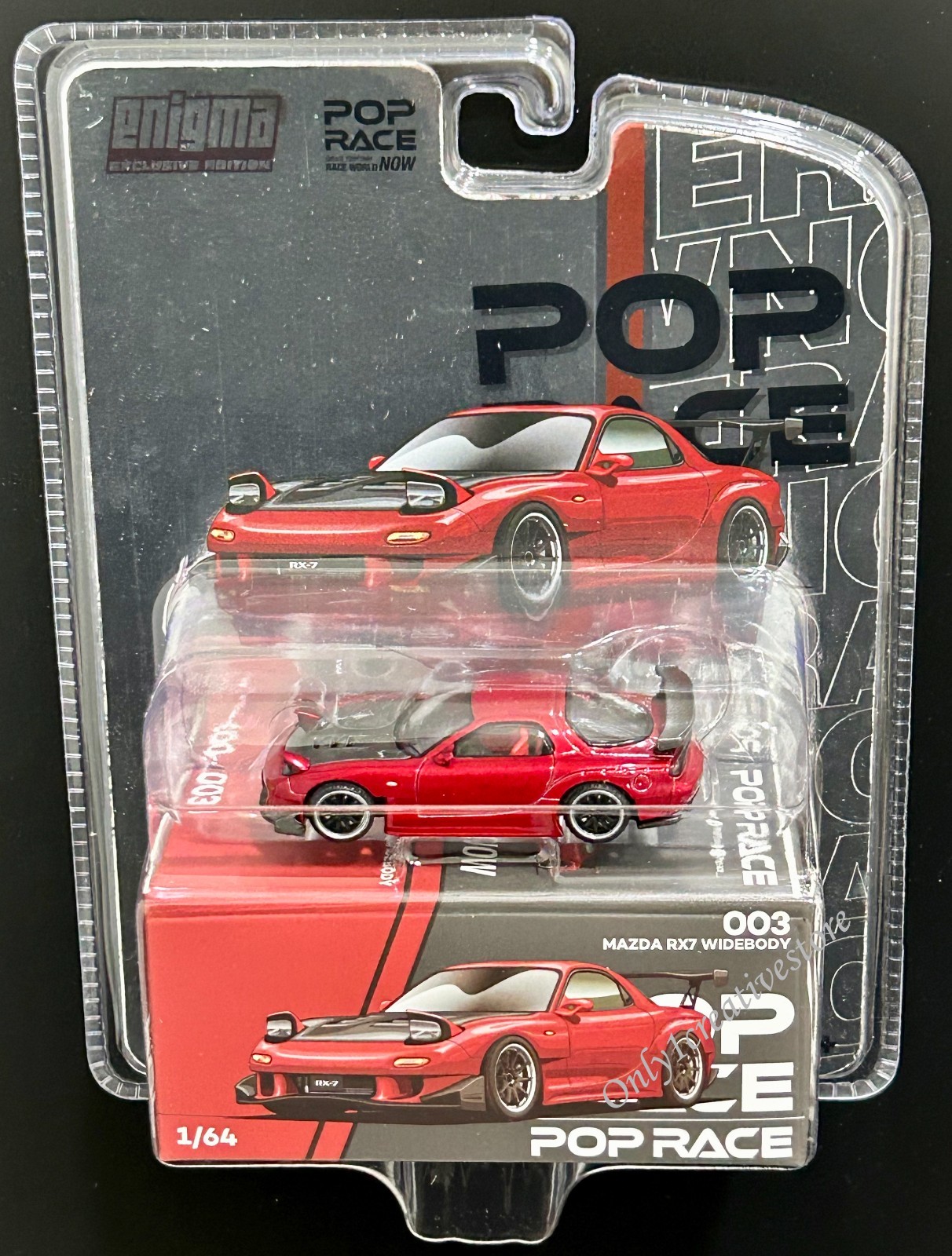 Pop Race Mazda RX7 Widebody Red Enigma Exclusive Edition 1:64 PRE003
