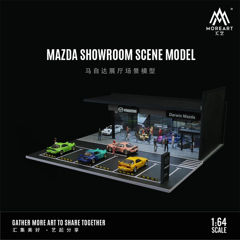 Diorama 1/64 Diecast Garage Model LED Lighting Showroom Scene Parking Lot Model