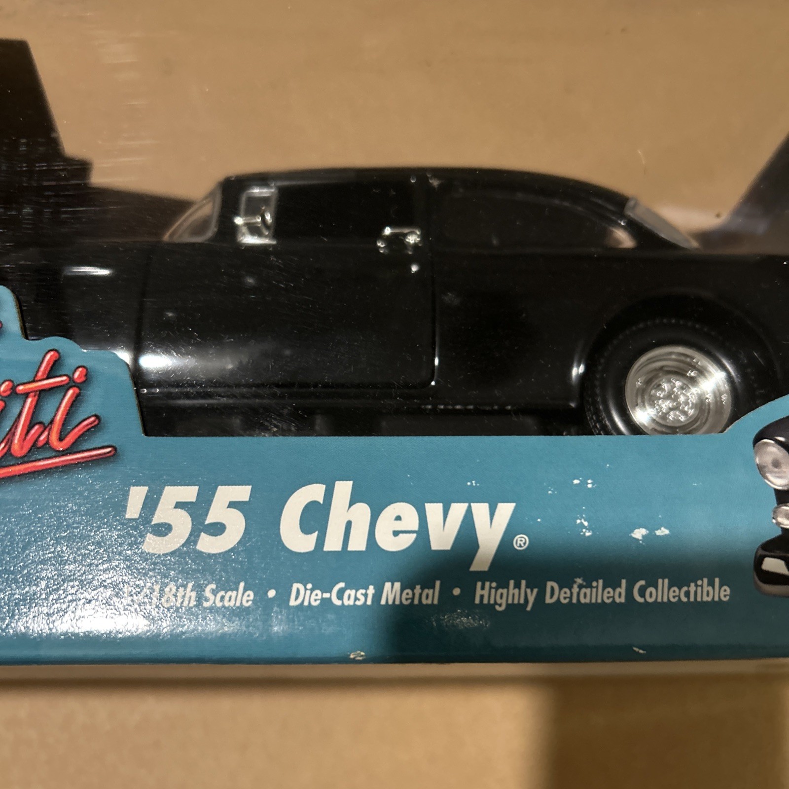 American Graffiti – 1955 Chevy black 1:18 scale ERTL diecast NEW In Box 2001
