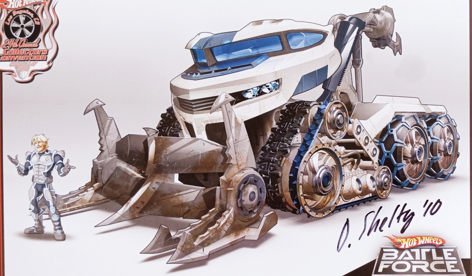 Signed David Sheltman Hot Wheels Convention Battle Force 5 GearSlammer E Sheet
