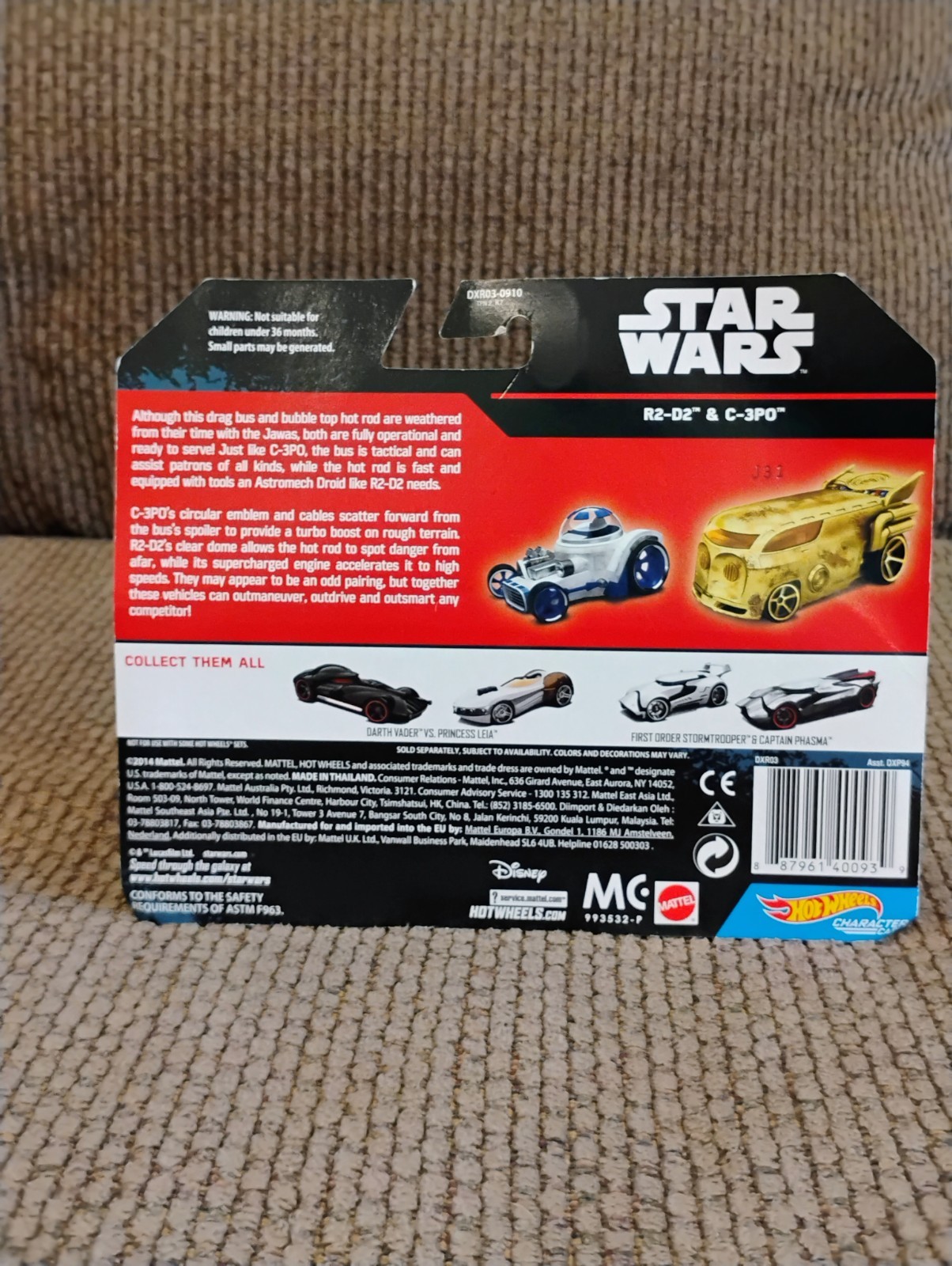 Hot Wheels Star Wars R2-D2 & C-3PO 2014 1:64 Diecast Car Set New in Packaging