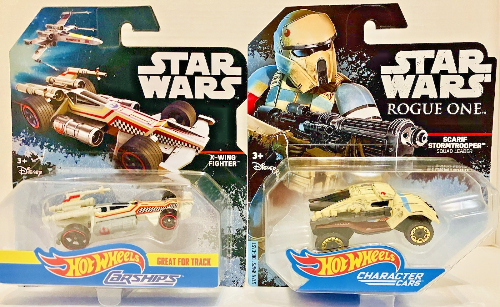 Lot of 12 Hot Wheels Star Wars Character Cars & Carships/ Mint-on-card