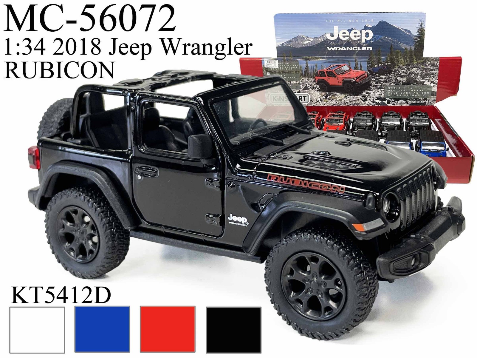 KINSMART 1:34 SCALE 2018 Jeep wrangler Hard Top DIECAST MODEL CAR (SILVER)