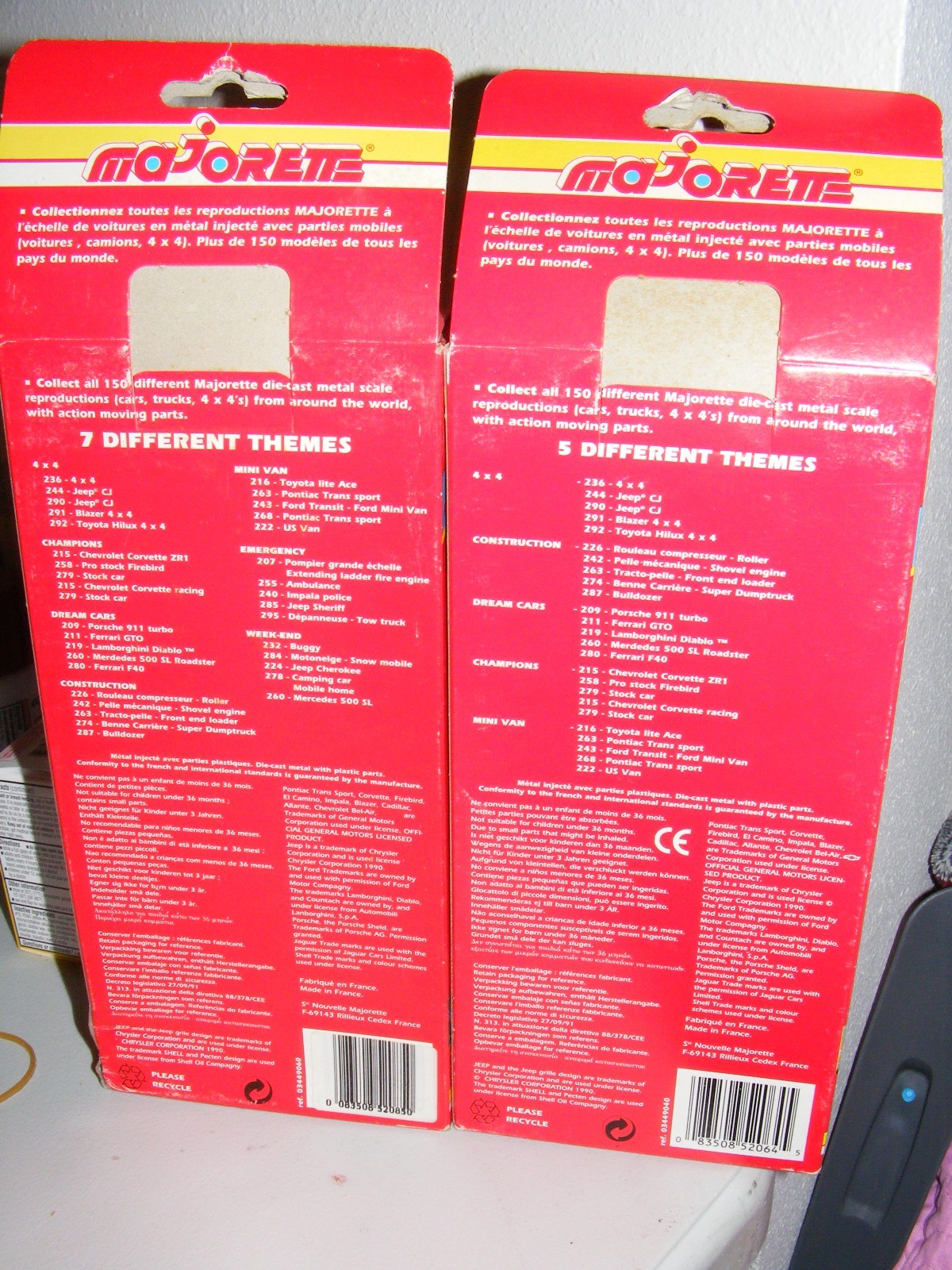 2x Majorette 5 Piece Mini-Van and Week-End sets