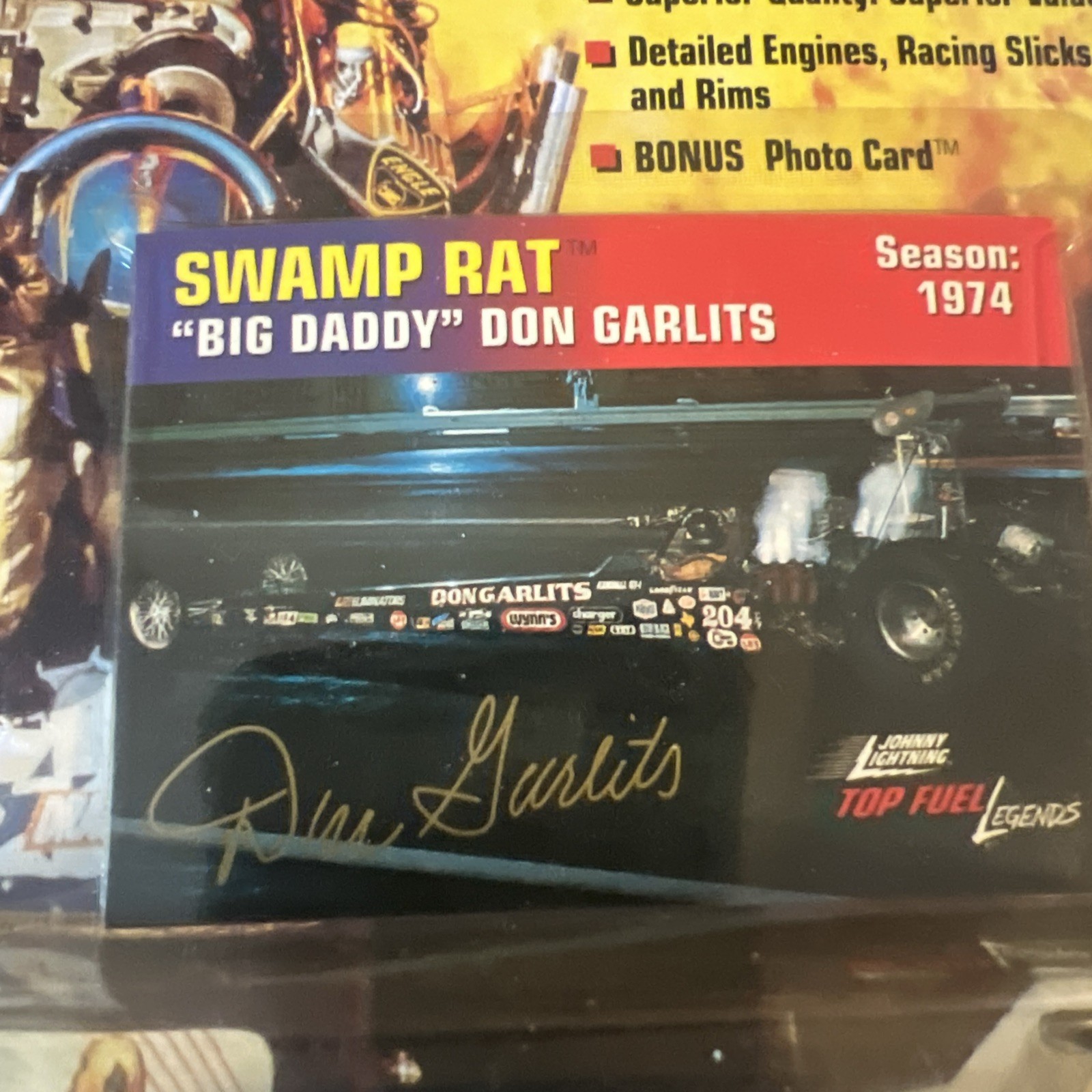 Johnny Lightning Top Fuel Legends Swamp Rat Big Daddy Don Garlits 1974 Dragster