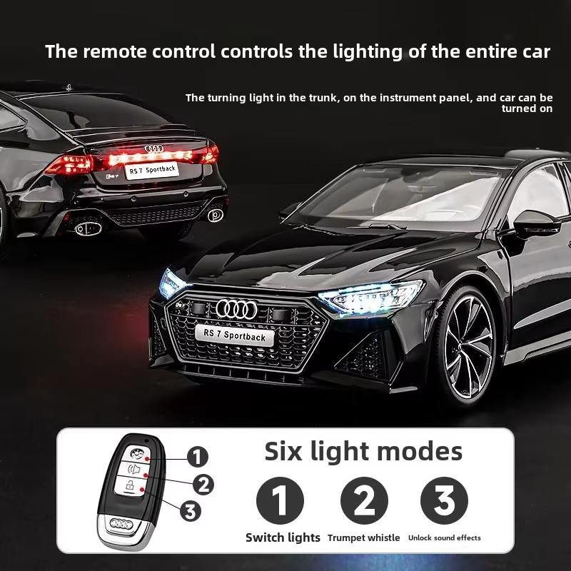 Audi RS7 Diecast Model Car 27cm 10.6in | 1:18 Alloy Toy Gift for Car Lover, Remo