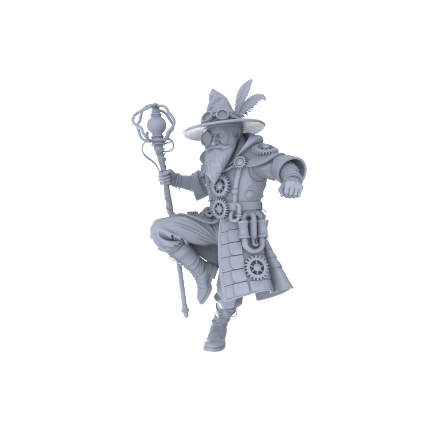 LYGR 075 MRY-SFW 075 Medieval Steampunk Mage Resin Wargame Figure