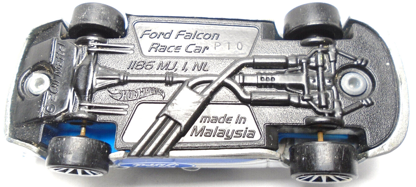 2021 HOT WHEELS FORD FALCON SILVER 1:64 DIECAST 3″ RACE CAR WITH BLUE & WHITE