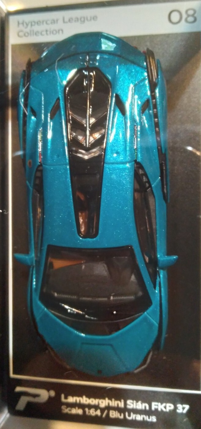 PosterCars 1:64 Scale Hypercar League Blu Uranus Lamborghini Sian FKP Car LAST-1