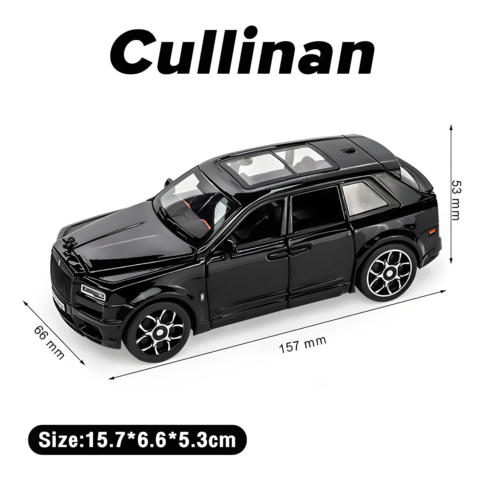1:32 Rolls Royce Cullinan SUV Alloy Diecast Car Model w/ Sound & Light