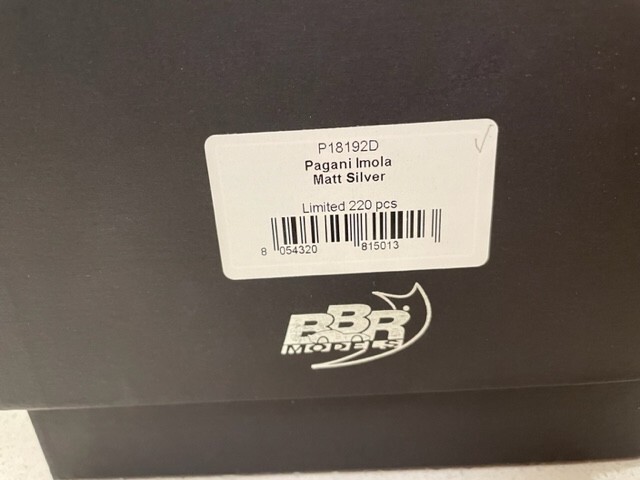 1/18 BBR PAGANI IMOLA MATT SILVER BBR Leather Base Display case P18192D Ltd 220