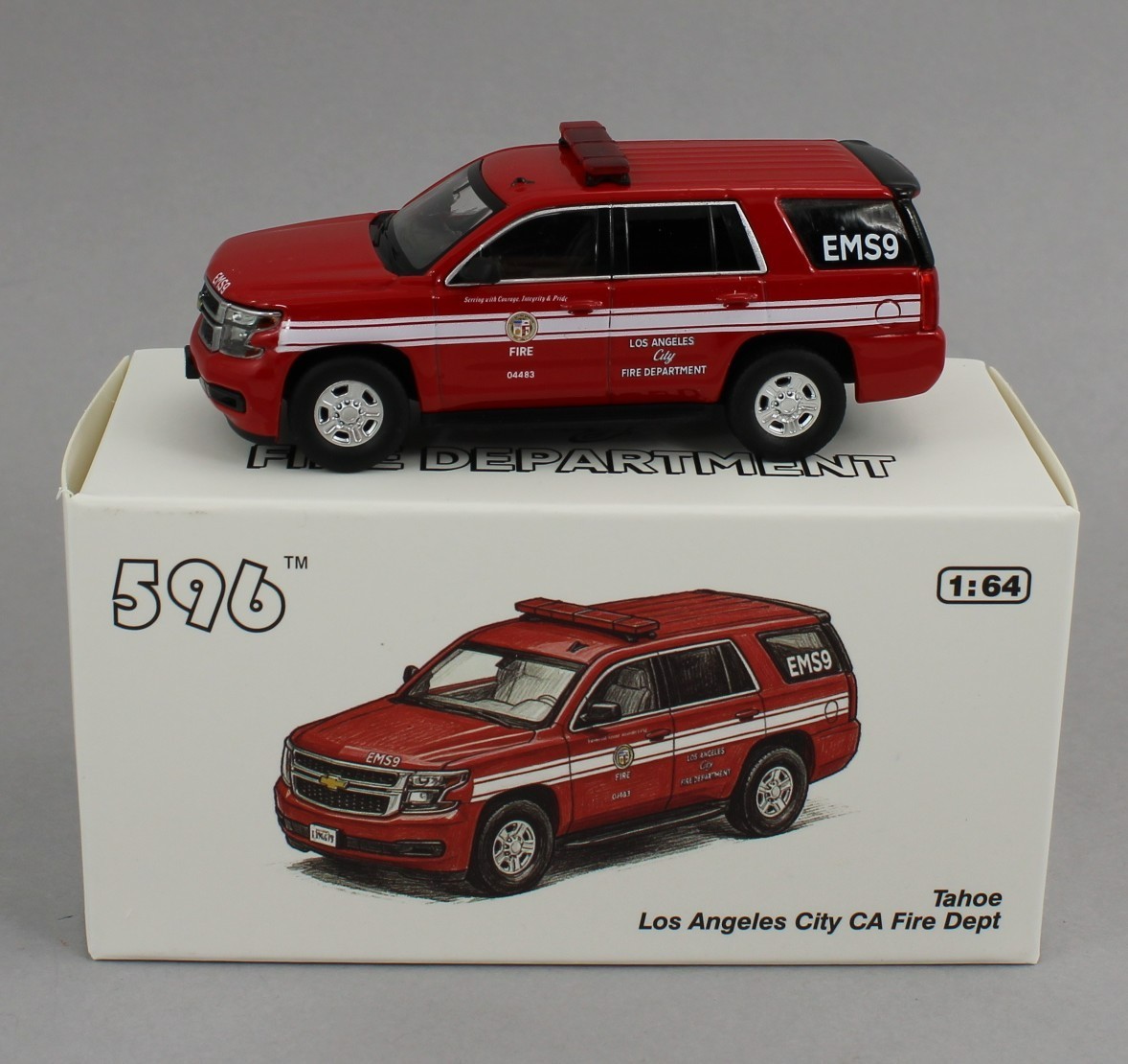 1:64 *596 DIECAST* Los Angeles FIRE DEPARTMENT Chevrolet Tahoe SUV *NIB*