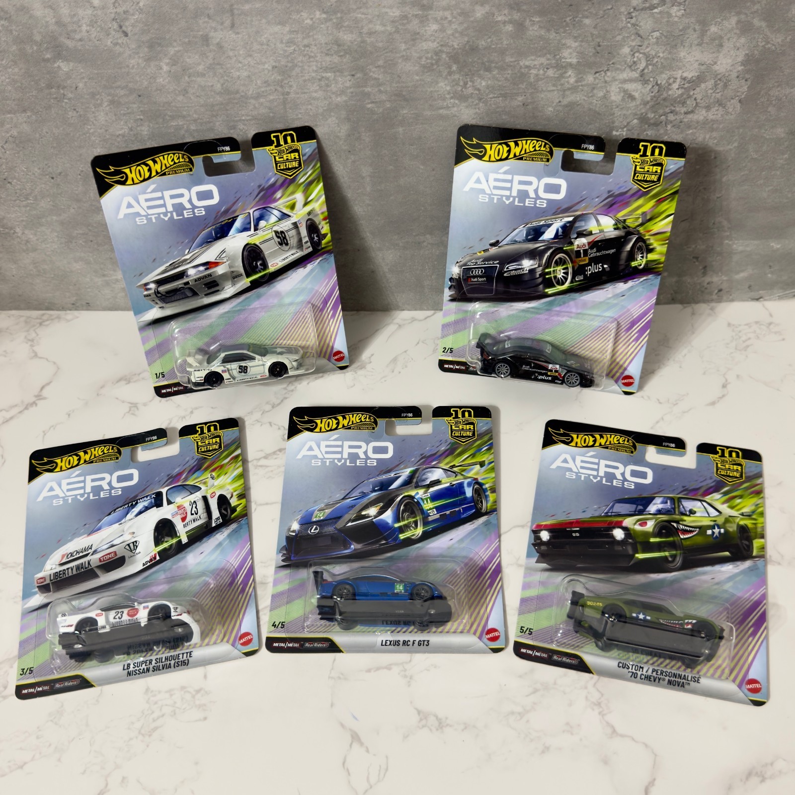 Hot Wheels Aero Styles Premium – Nissan Skyline Silvia Audi Lexus Chevy