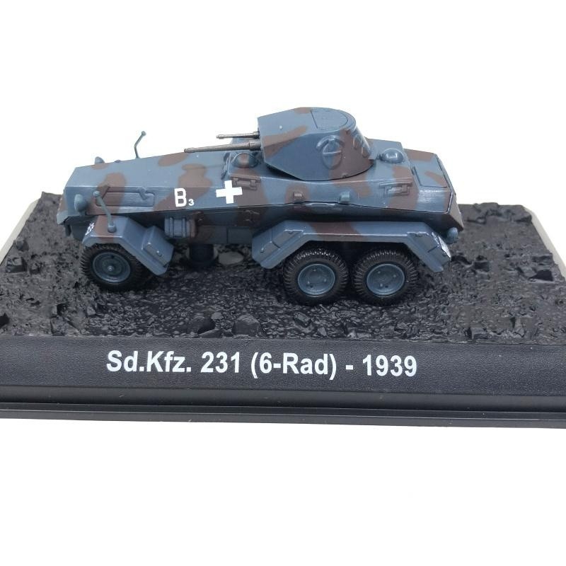 1:72 WWII Sd.Kfz. 231 (6-Rad) Armored Vehicle Model Diecast Military Collection