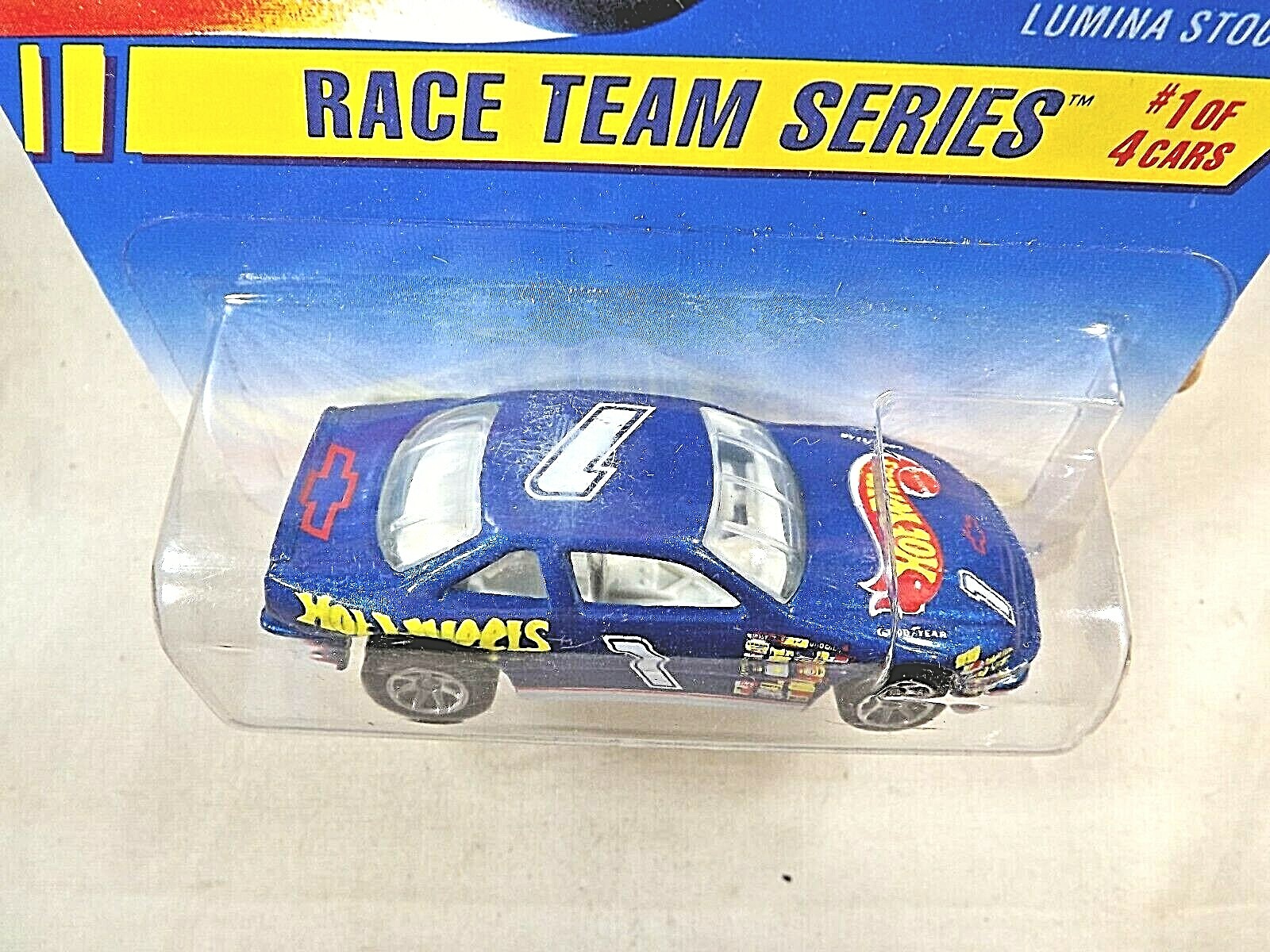 1995 Hot Wheels #275 Race Team Series 1/4 LUMINA STOCKER Blue w/7 Spokes Variant