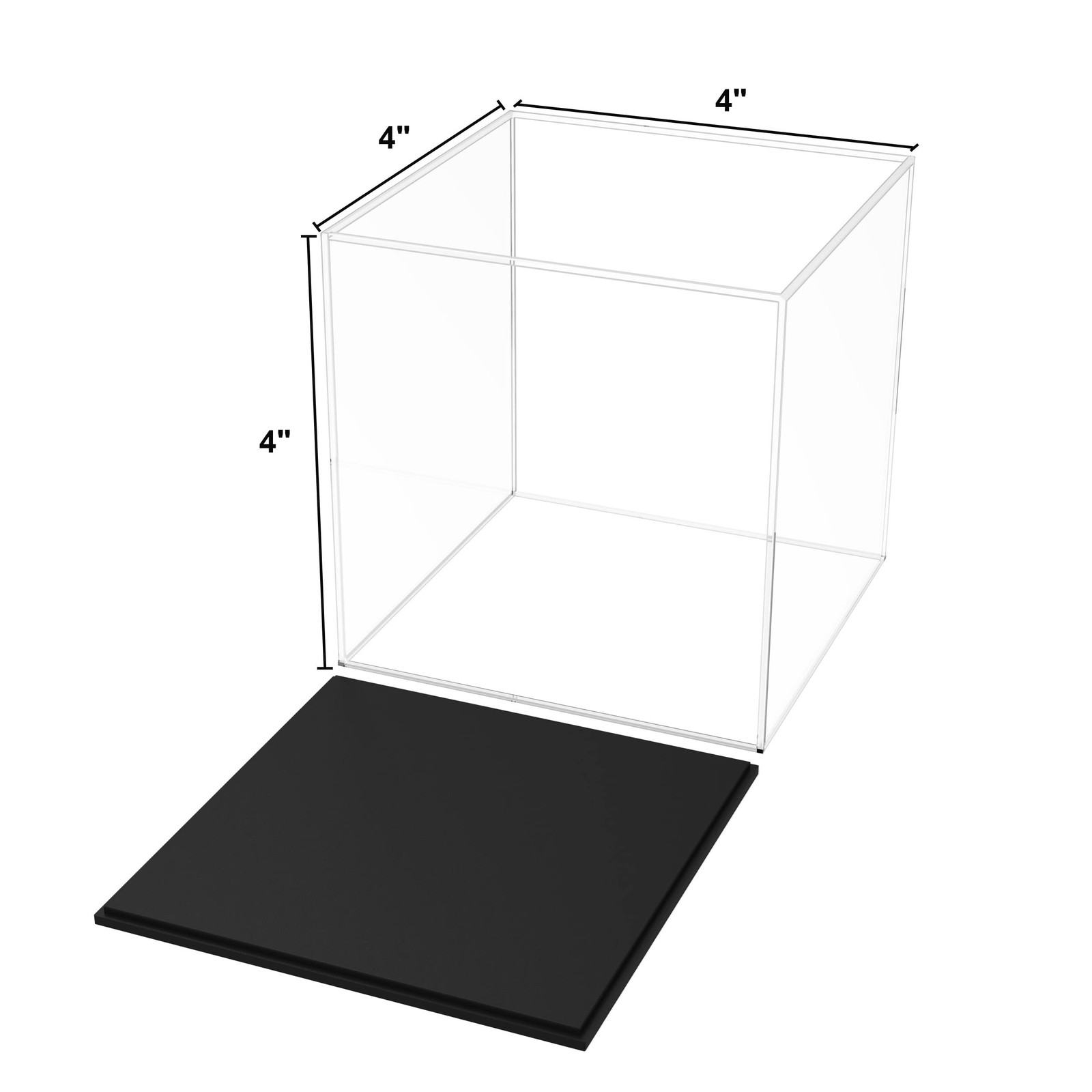 HOPEME Book Display Case Clear Protector 12×12×4 inch, Black and