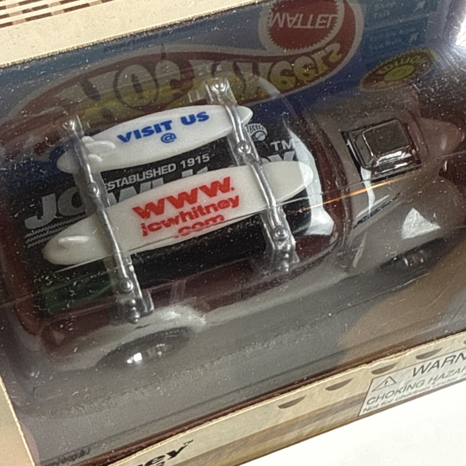 1999 Hot Wheels JC Whitney 1940 ’40s WOODIE w/ Surfboards Special Edition White
