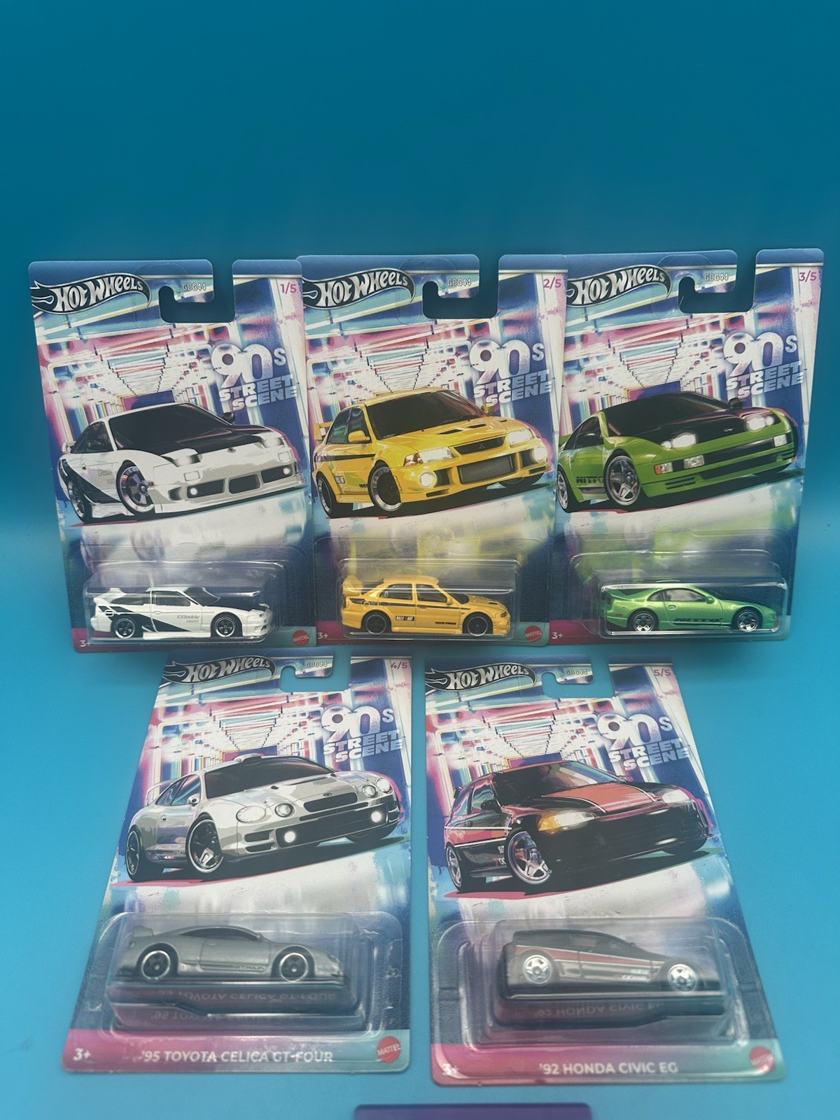 2024 HOT WHEELS 90’S STREET SCENE – SET OF 5 HONDA/TOYOTA/MITSUBISHI/NISSAN B