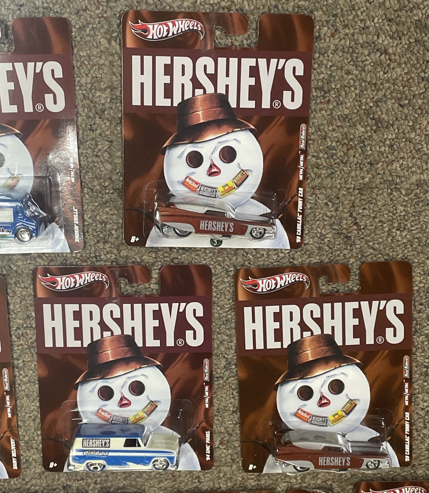 Lot of 13 Hot Wheels 3 Hershey’s 2 mini 2 York 2 Milk Dud 3 Almond Joy 1 Mounds