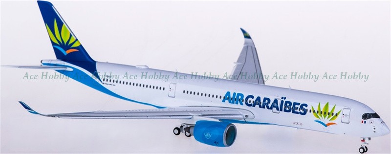 for JC Wings for Air Caraibes for Airbus A350-900 F-HHAV Flaps Down 1:400 model