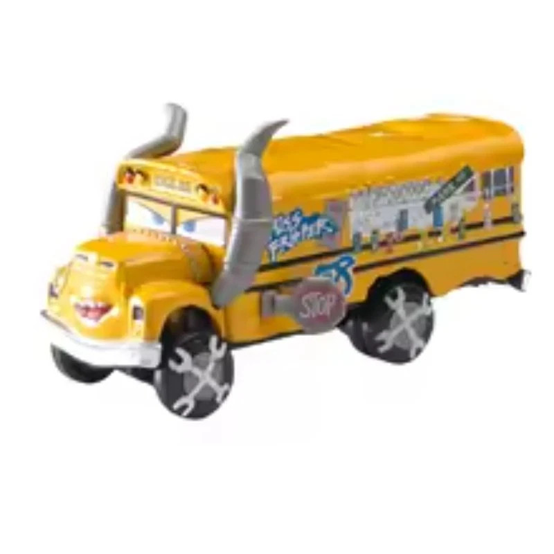 Disney Pixar Cars 3 Miss Fritter Crazy School Bus Diecast Model Toy Car Boy Gift