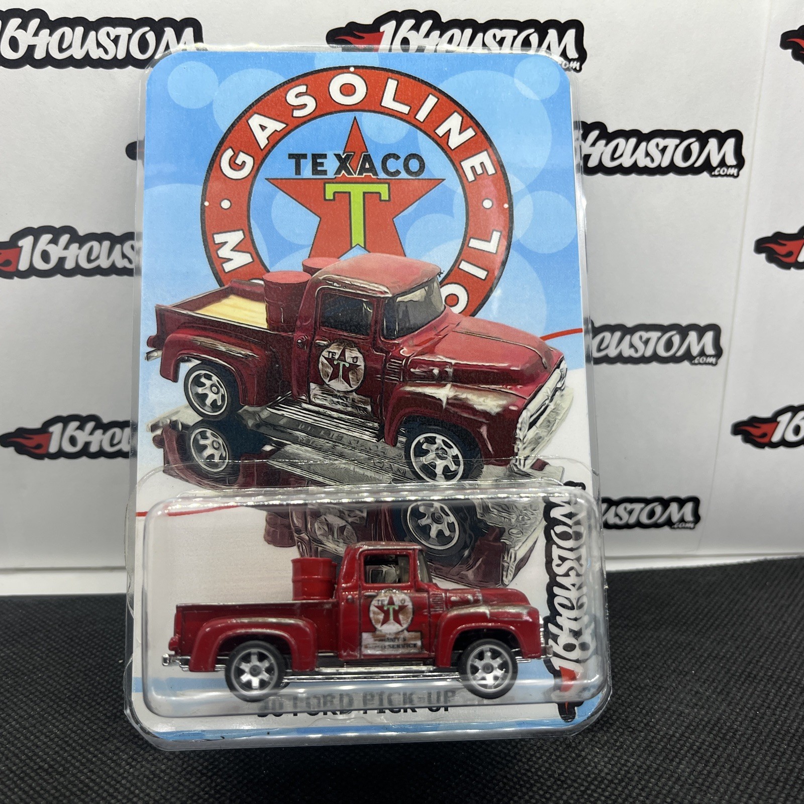 ’56 Ford Pickup Truck – Custom TEXACO diecast, real wood bed, Real Riders