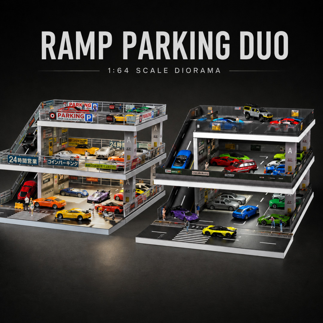 Diorama 1:64 Diorama Multi-Layer Garage LED Lighting Model Car Display Case