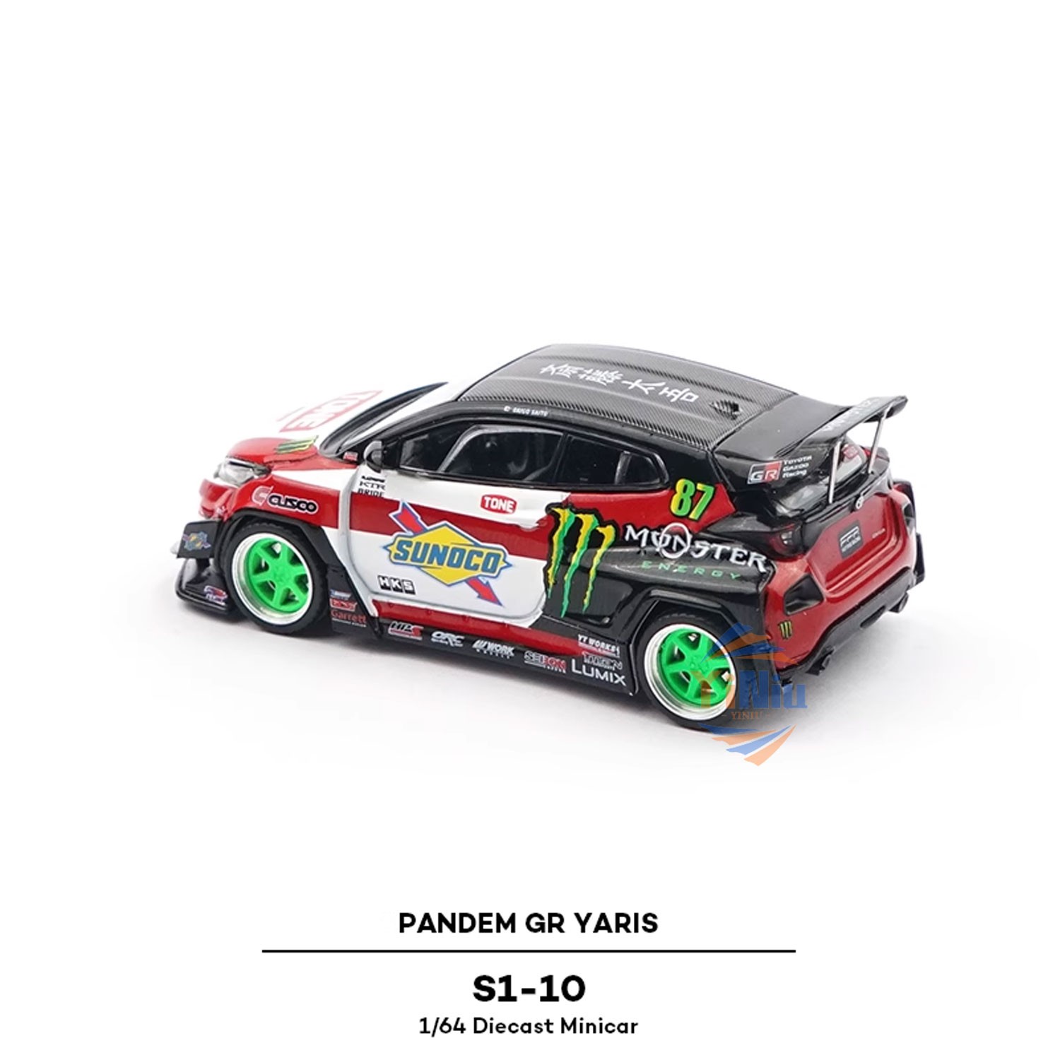 1/64 Yaris Monster Energy Diecast Car Model – Miniature Alloy Collectible