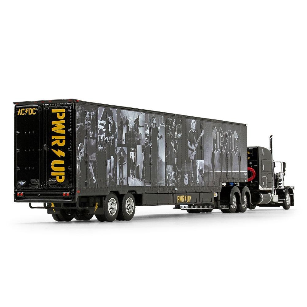 First Gear DCP 1/64 Black AC/DC Power Up Peterbilt Semi with Trailer 69-1064