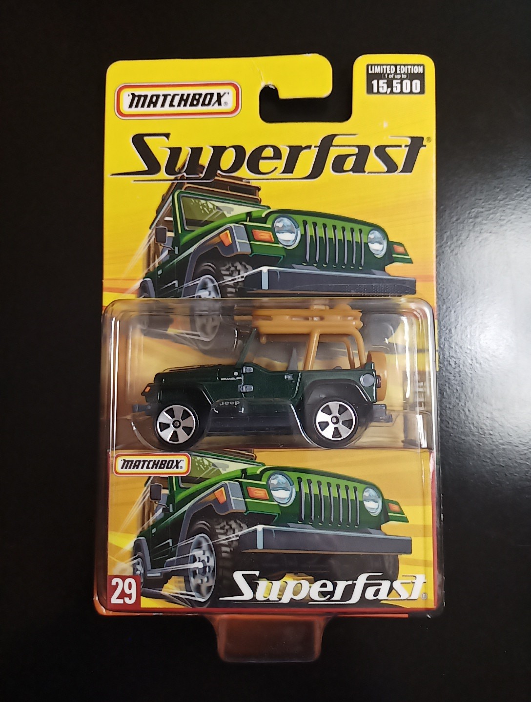 1/64 2005 MATCHBOX SUPERFAST JEEP WRANGLER GREEN