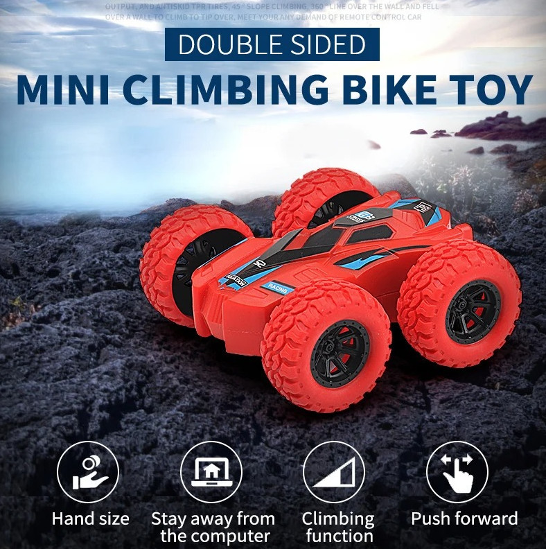 1 pc Pull Back Double-Sided Stunt Car Inertia Toy Shatter-Proof Vehicle for Kids