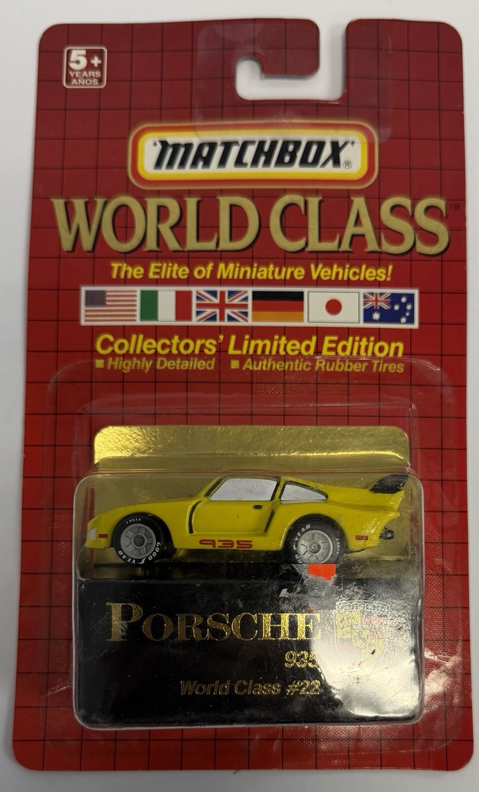 Matchbox World Class Collectors’ Limited Edition Porsche 935 Yellow #22 Vintage