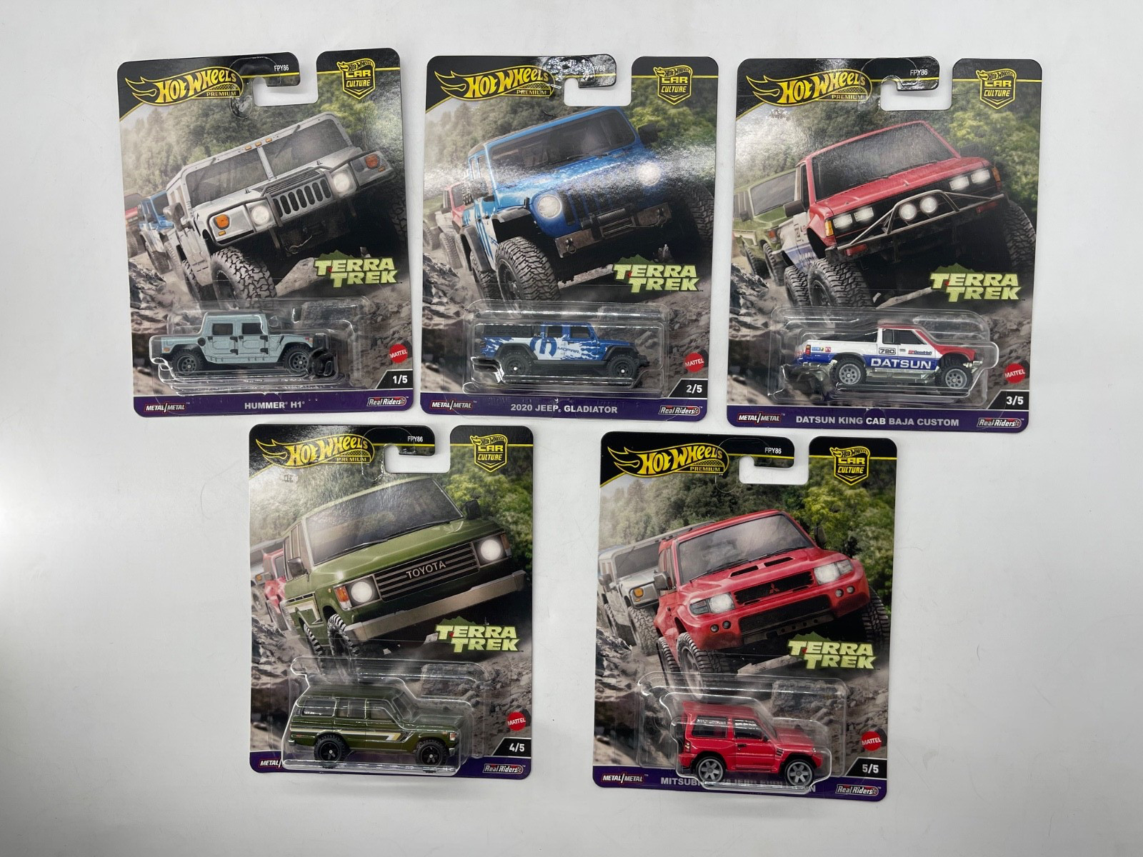 5 x LOT 2024 MATTEL Hot Wheels Premium Culture C Terra Trek Cars die-cast metal