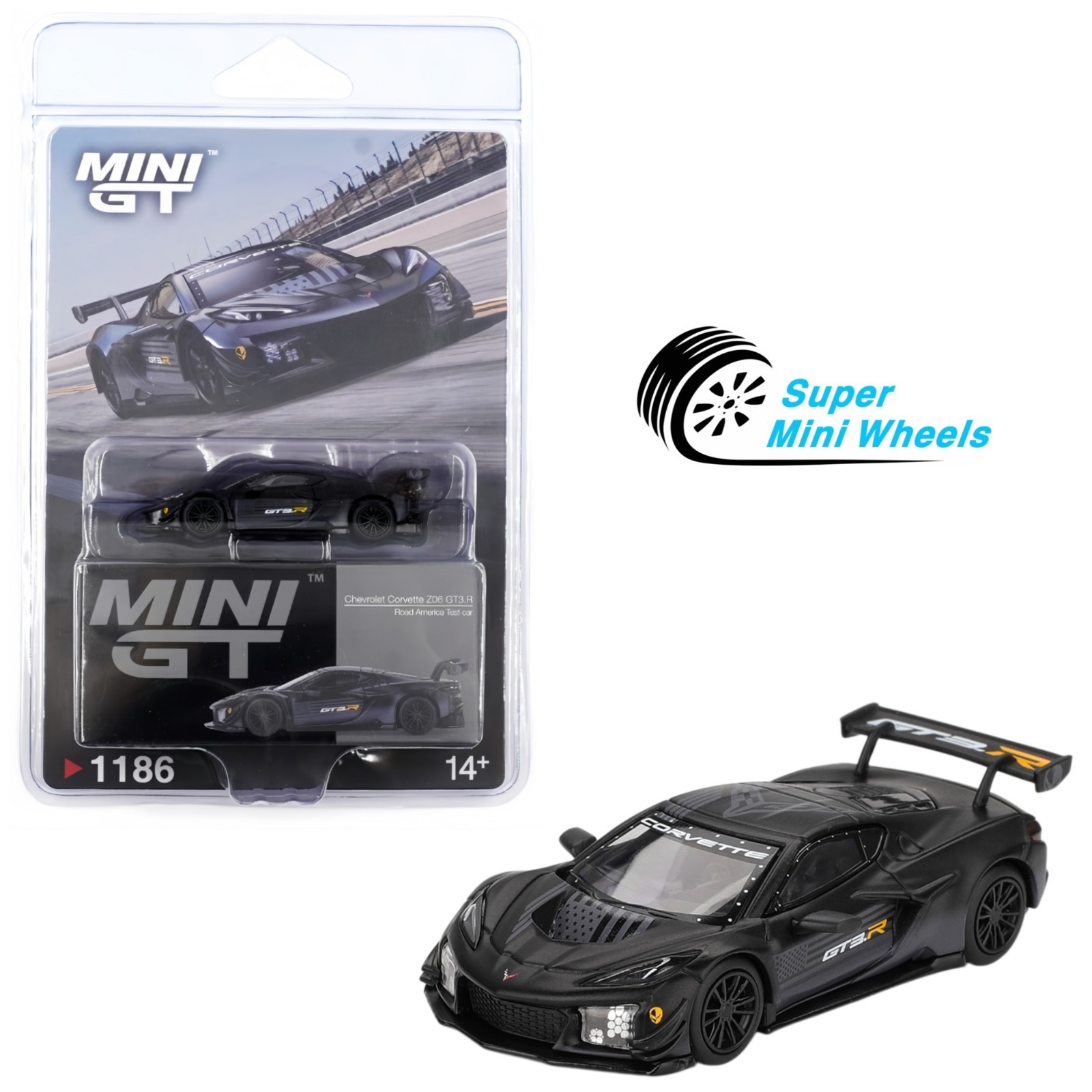 Mini GT 1:64 Chevrolet Corvette Z06 GT3.R Road America Test car #1186