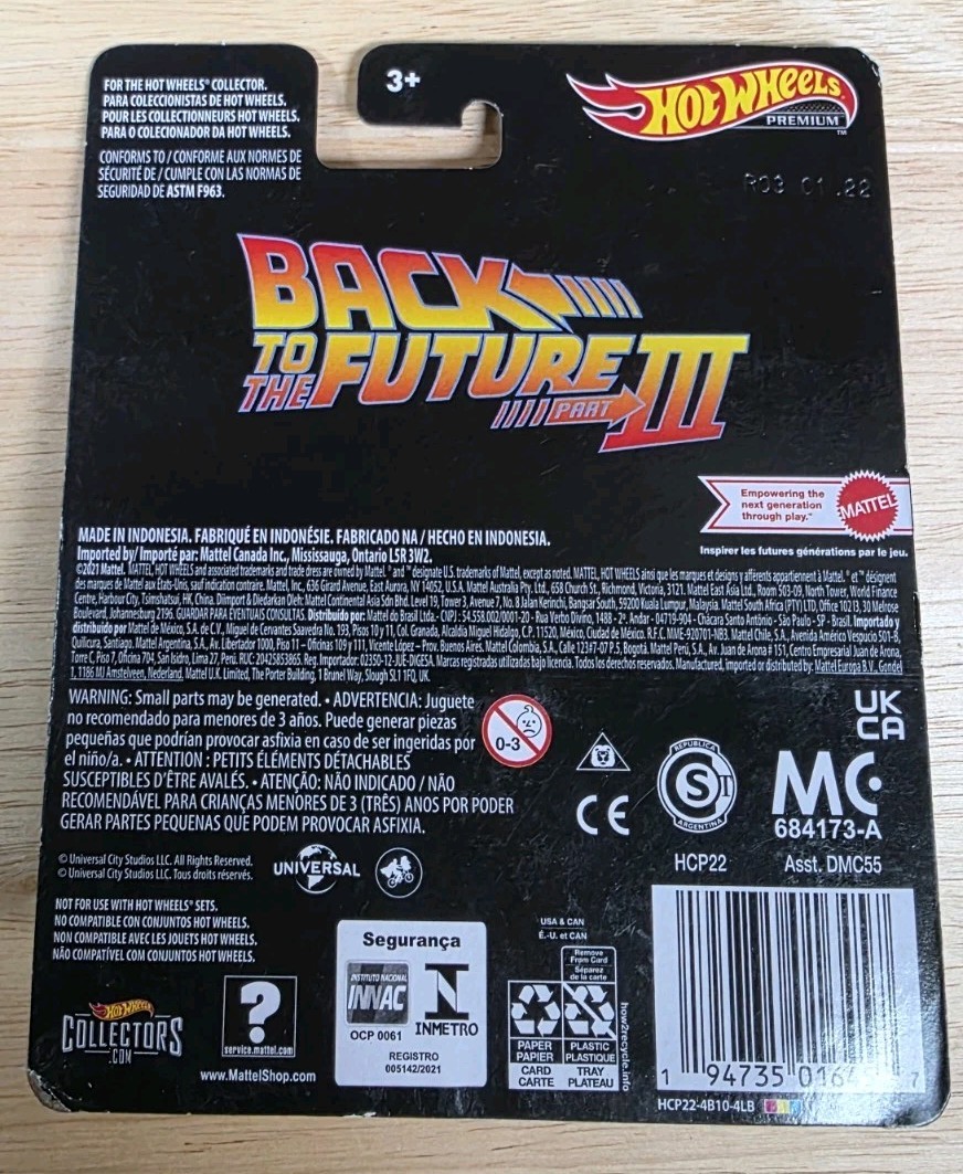 Hot Wheels Premium Back To The Future III DeLorean Time Machine 1955