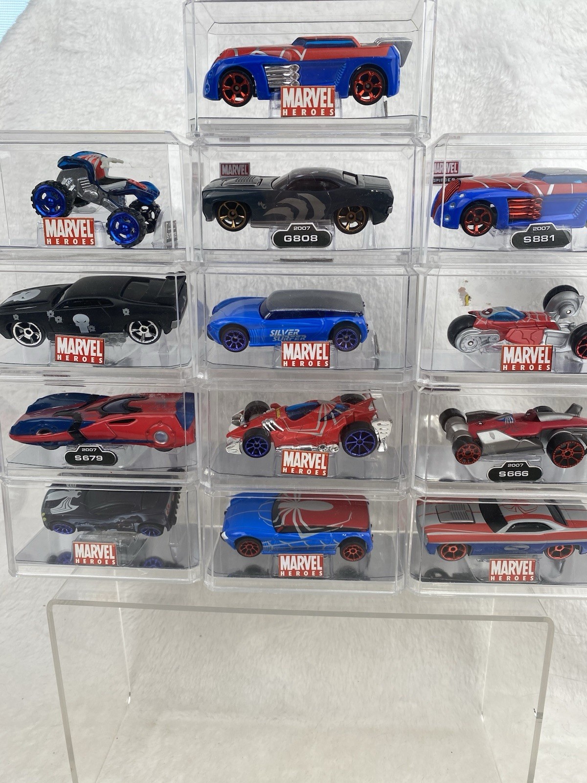 2006 / 07 MGA Marvel Heroes Lot Of 13 Various Vehicles 1/64 In ProTech Cases